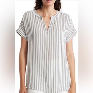 Beachlunchlounge Ivy yarn dyed pinstripe blouse